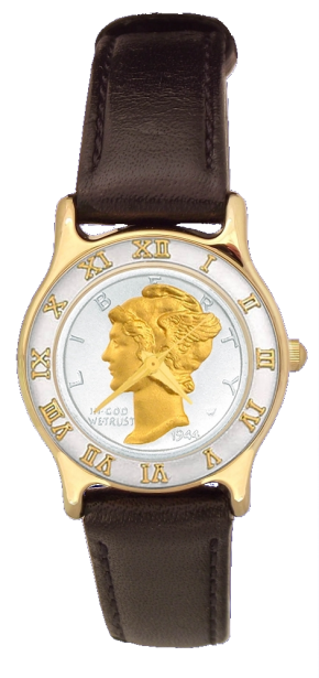 Mercury Dime Ladies Coin Watch &ndash; Silver Dial with 24K Gold Accents