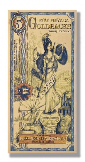 5 Goldback &ndash; Aurum Gold Foil Note (24KT) Random State Selection