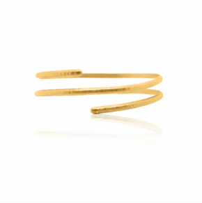 Hammered Infinite Spiral Bangle &ndash; 24K Pure Gold