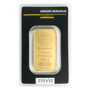 Argor-Heraeus 1 oz Gold Bar (in Assay Card)