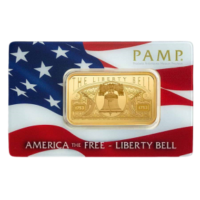 PAMP 1 oz Liberty Bell Gold Bar (in CertiPAMP&trade; Assay)