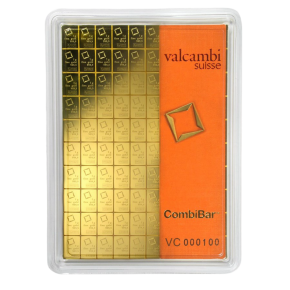 Valcambi 100&times;1 g Gold CombiBar&trade; (in Assay Card)