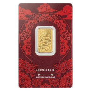 5 g Gold Bar &ndash; PAMP Suisse Yellow Dragon (Good Luck, in Assay)