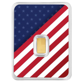 1/2 g Gold Bar &ndash; American Flag Design (.9999 Fine)