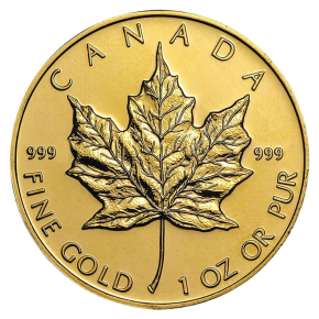 Canada 1 oz Gold Maple Leaf .9999 Fine BU (Random Year, 1983&ndash;Present)