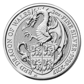 2 oz Silver Queen&rsquo;s Beasts BU (Random)