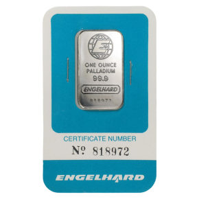 1 oz Palladium Bar &ndash; Engelhard (In Assay)